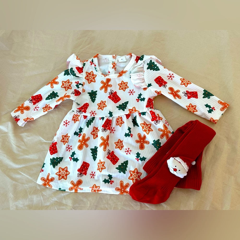 Christmas dress and Santa leggings